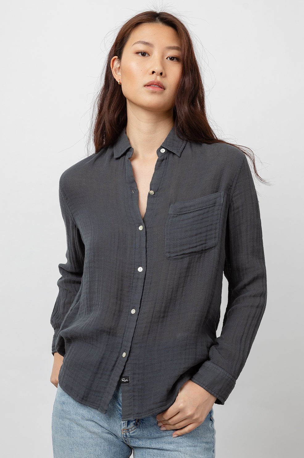 rails dress shirt Rails Ellis Button Down Shirt in Black