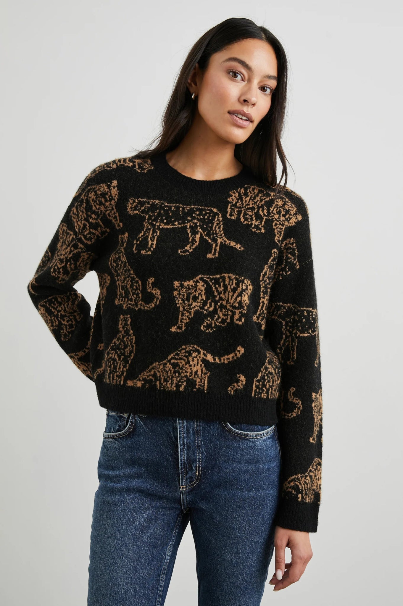 Rails Perci Sweater in Camel Wild Cats - Estilo Boutique