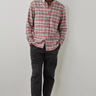 Rails Reid Shirt in Scarlet Charcoal White - Estilo Boutique