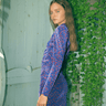 Sabina Musayev Ostara Skirt in Blue Print - Estilo Boutique