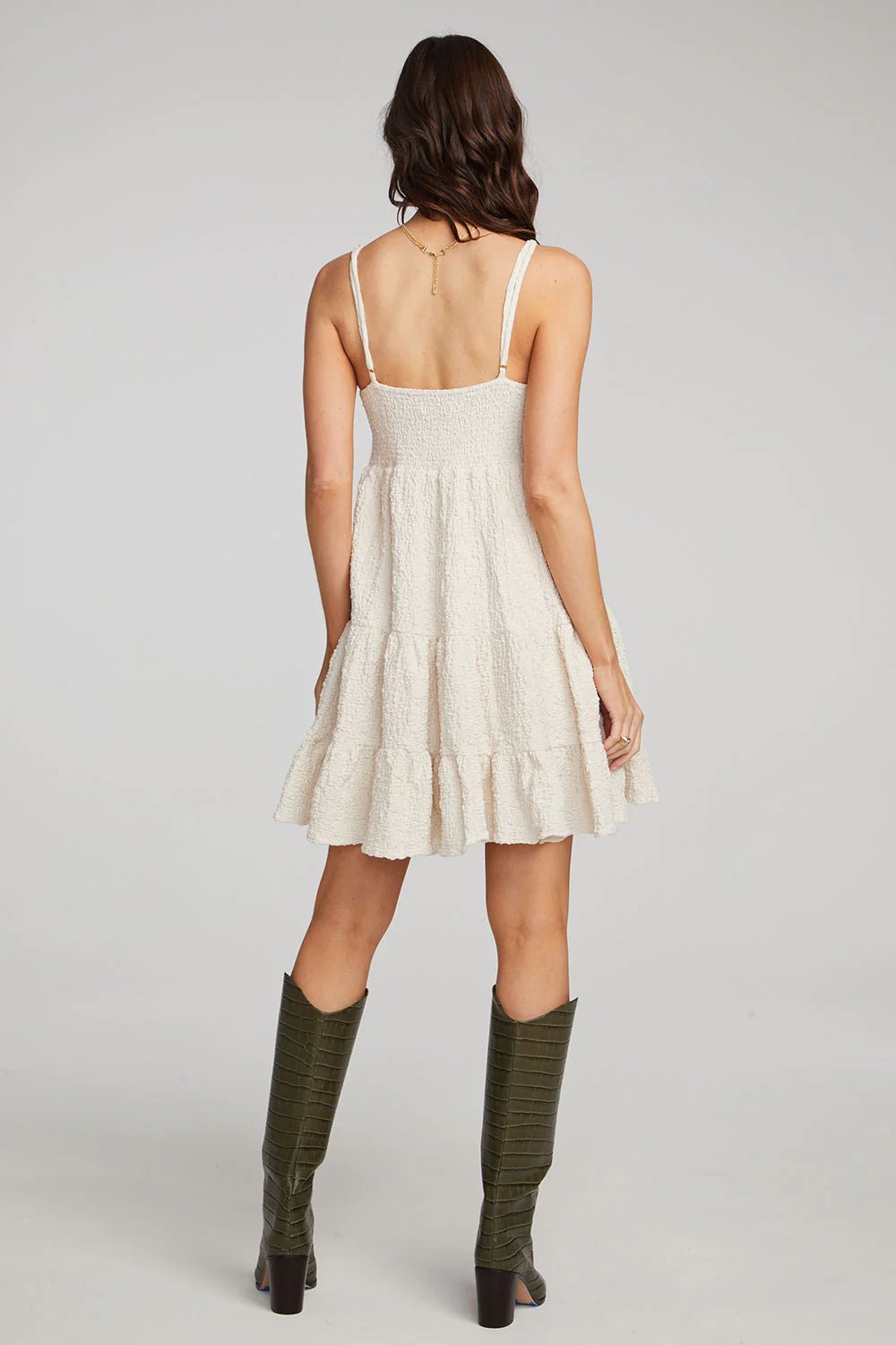 Saltwater Luxe Kimber Mini Dress in Natural - Estilo Boutique
