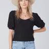 Saltwater Luxe Short Sleeve Sweater in Black - Estilo Boutique