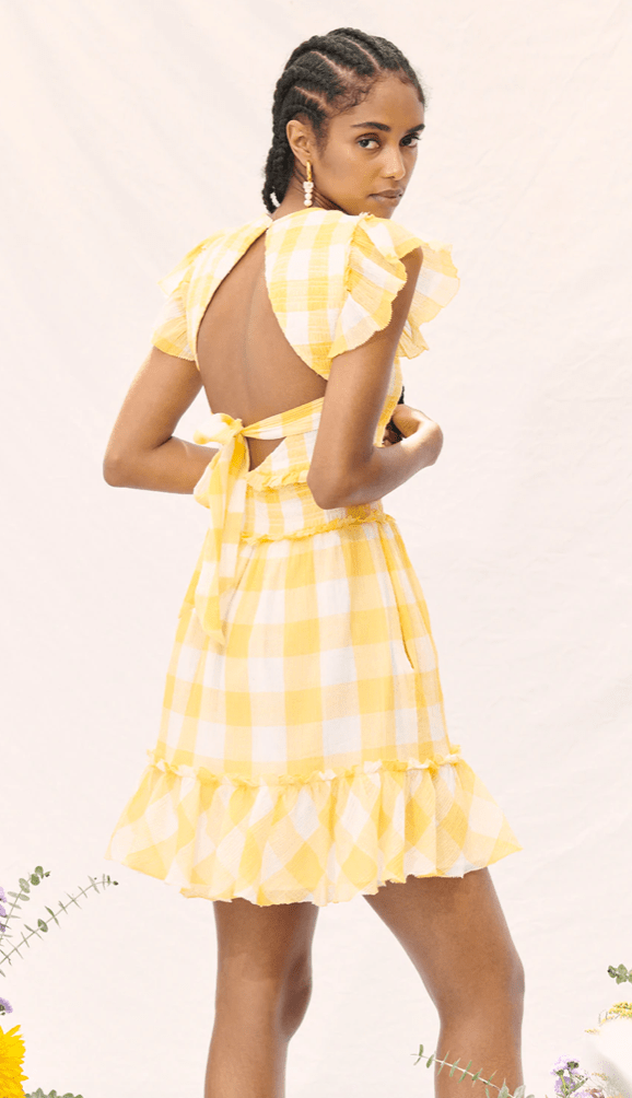Saylor Saya Dress in Yellow Gingham - Estilo Boutique