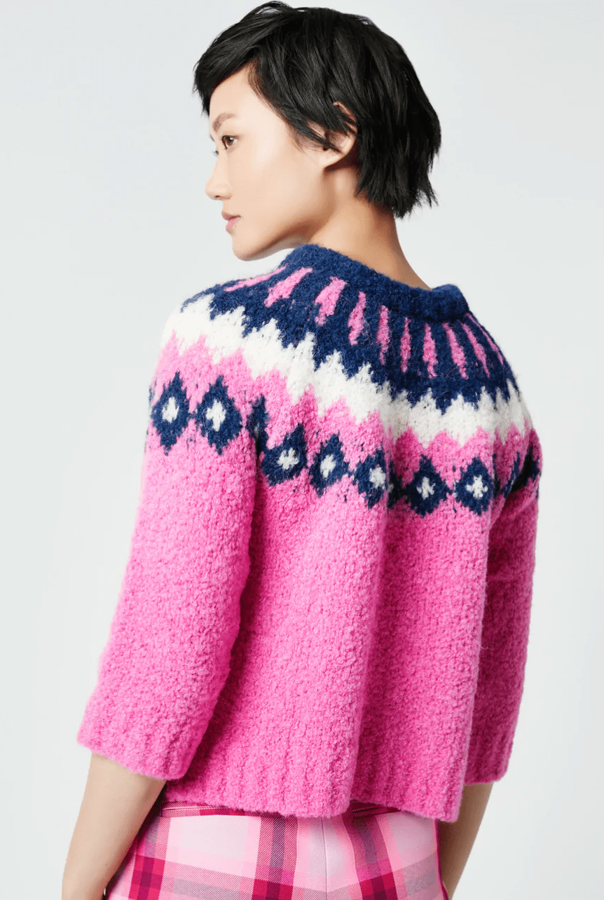 Smythe Fair Isle Sweater in Pink Multi - Estilo Boutique