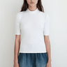 Stateside 2x1 Rib S/S Mock Neck Top in White - Estilo Boutique