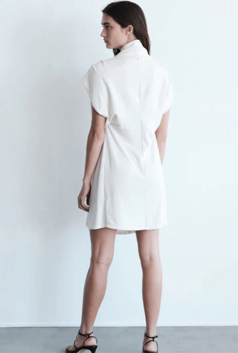 Stateside Softest Fleece Twist Midi Dress in Cream - Estilo Boutique
