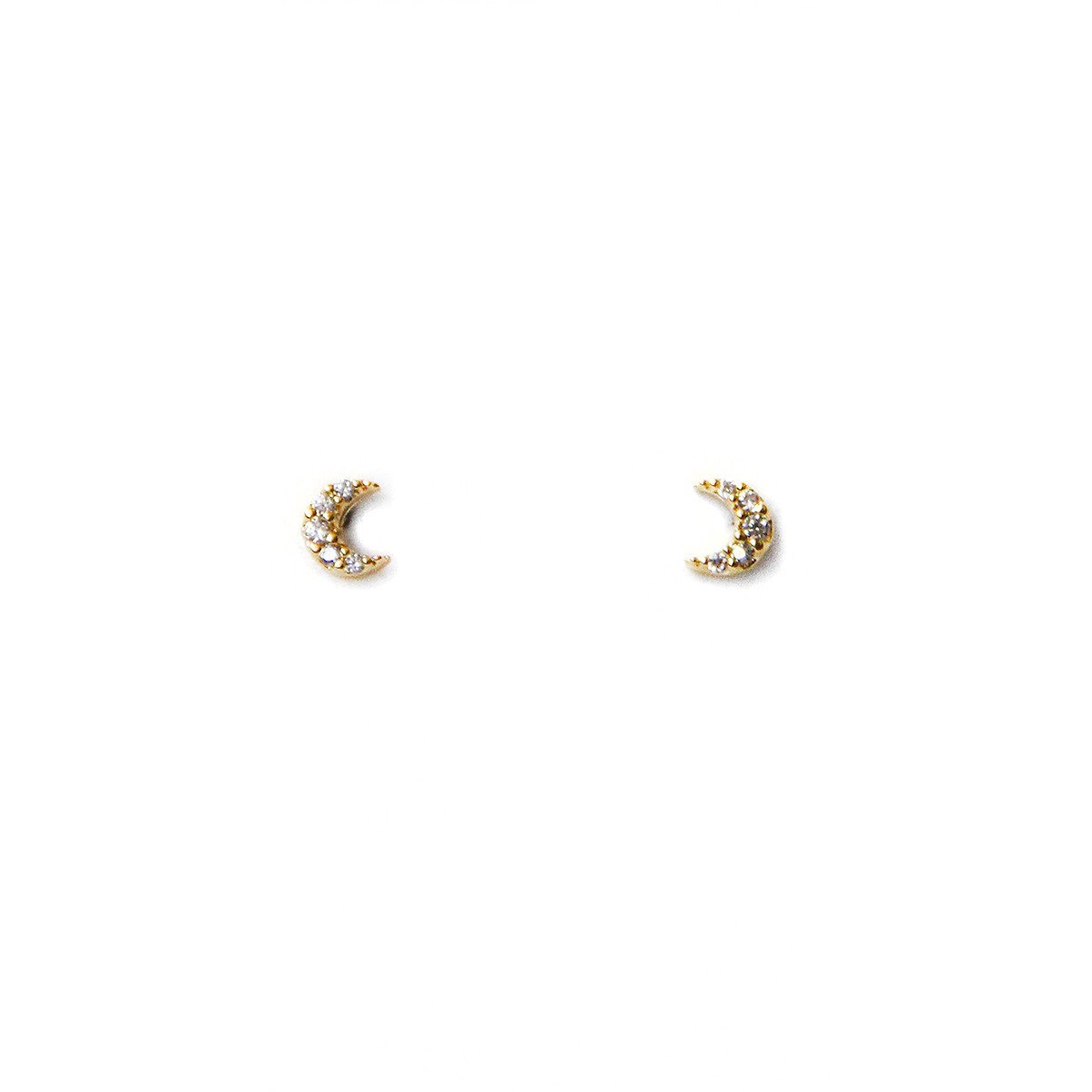 Tai Jewelry Mini Pave Moon Earrings - Estilo Boutique