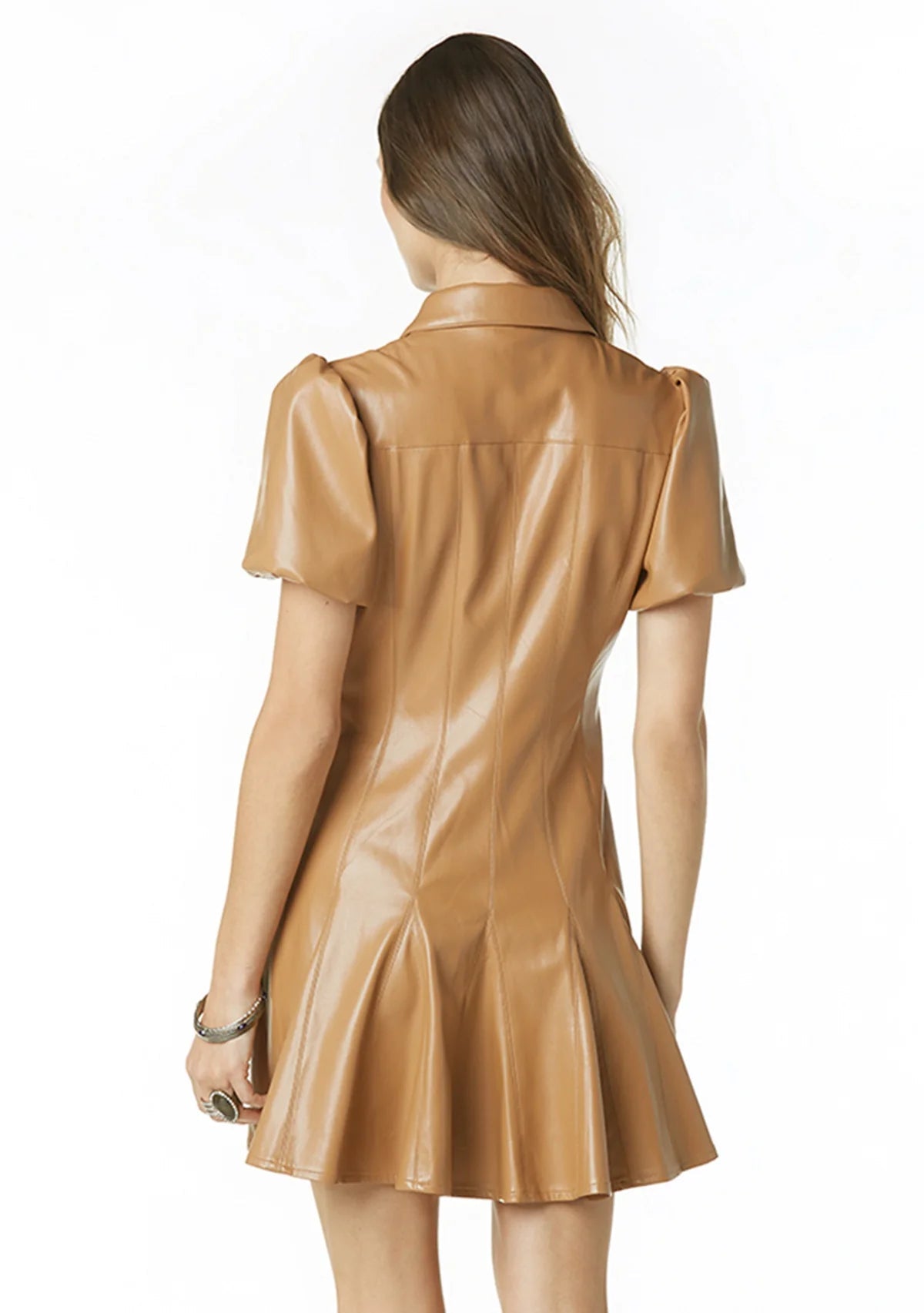 Tart Thora Vegan Leather Dress in Soft Brown - Estilo Boutique