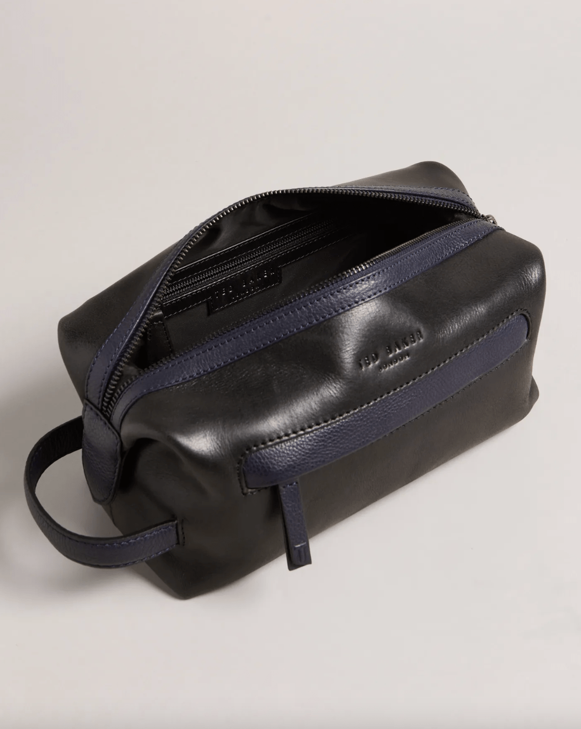 Ted Baker Raylon Waxy Leather Washbag in Black - Estilo Boutique