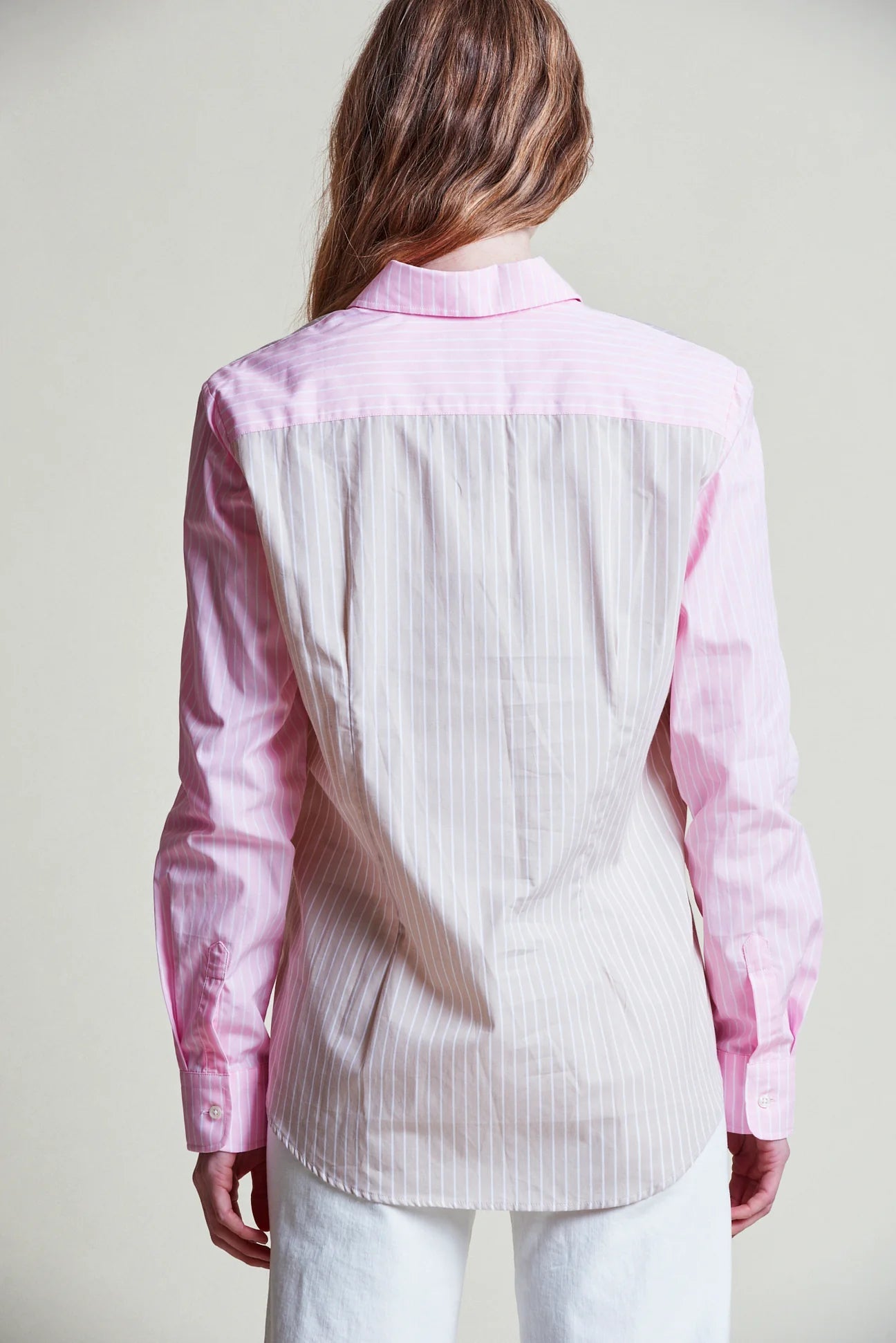 The Shirt The Boyfriend Shirt in Tan and Pink Stripe - Estilo Boutique