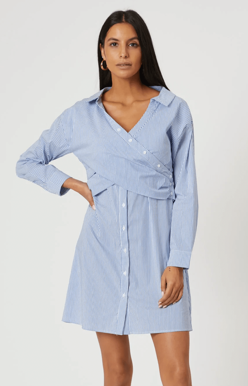The Shirt The Hackney Dress in Blue Stripe - Estilo Boutique