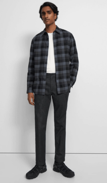 Theory Irving Hunter Plaid in Black Multi