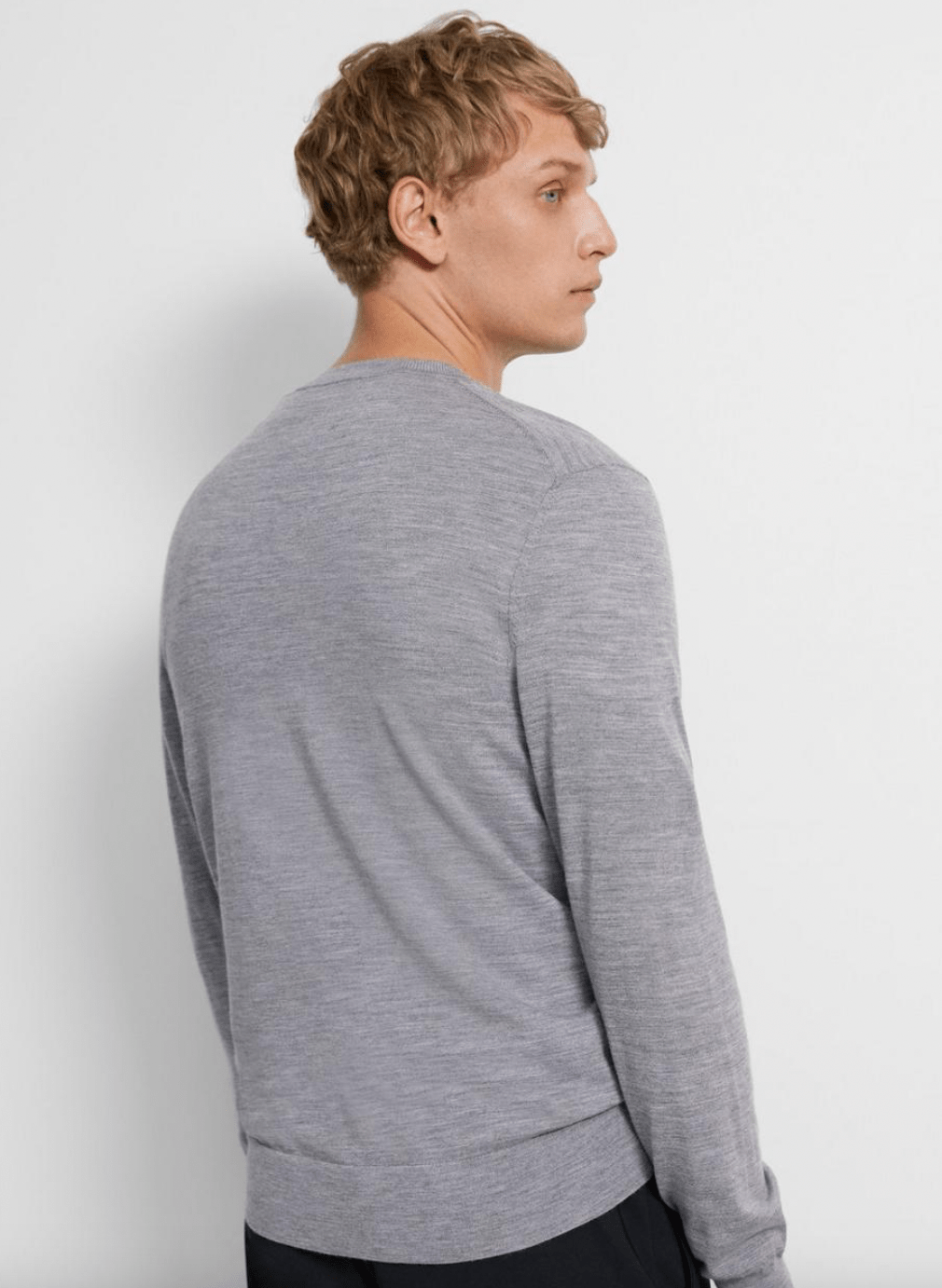 Theory V Neck Sweater in Cool Heather Grey - Estilo Boutique