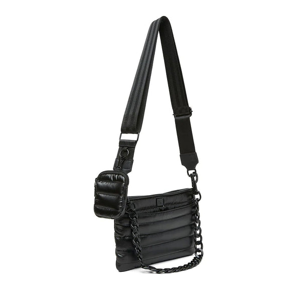 Nicole Miller Quilted Crossbody Shoulder Bag Os / Black Accessories Handbags