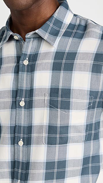 Vince Alps Plaid Long Sleeve Shirt in Night Blue - Estilo Boutique