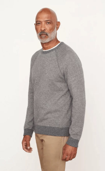 Vince Birdseye Long Sleeve Sweatshirt in Heather Grey - Estilo Boutique
