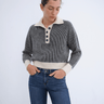 W Cashmere Aurora Pullover in Black/Ivory - Estilo Boutique
