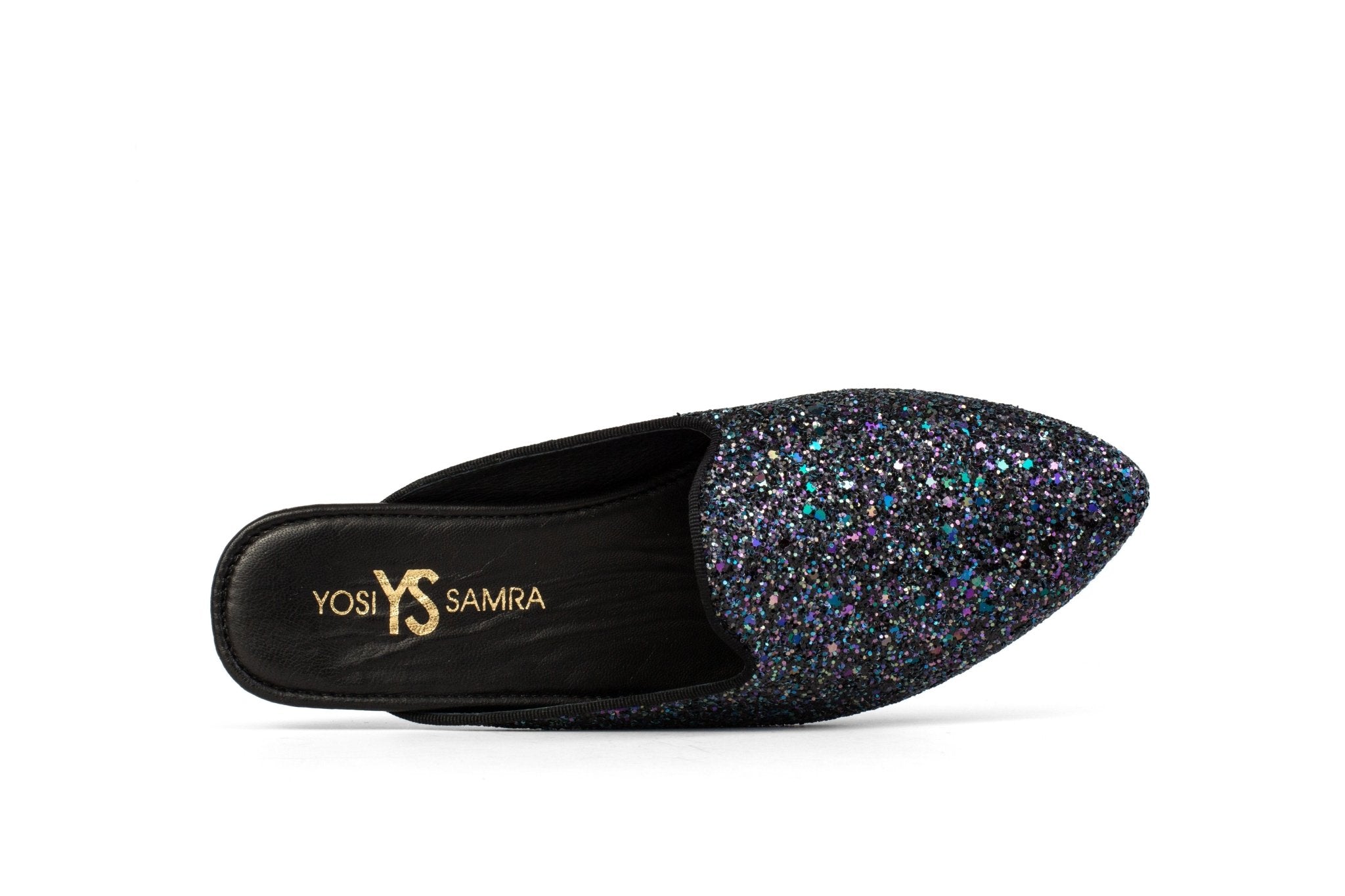 Yosi Samra Black Glitter Mule - Estilo Boutique
