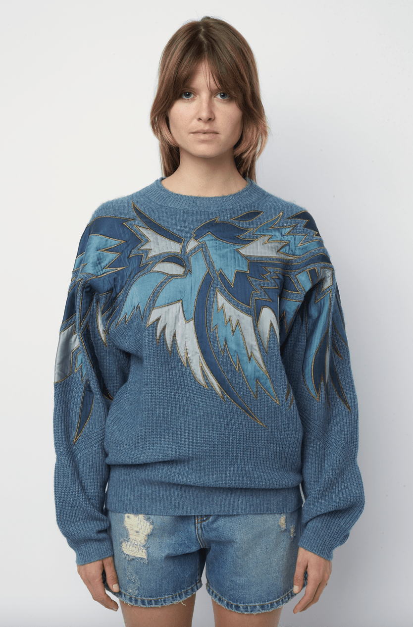 Zadig & Voltaire Kanton Eagle Sweater in Denim - Estilo Boutique