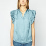 Zadig & Voltaire Tiza Satin Shirt in Bluestone - Estilo Boutique