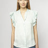 Zadig & Voltaire Tiza Satin Shirt in Celadon - Estilo Boutique