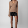 Zadig & Voltaire Vivi Patch Cashmere Jumper in Camel - Estilo Boutique